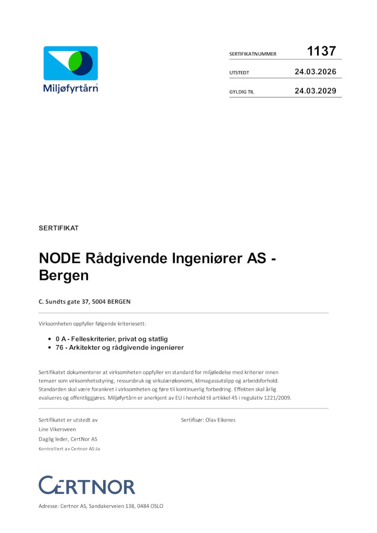 Vi er resertifisert som Miljøfyrtårn