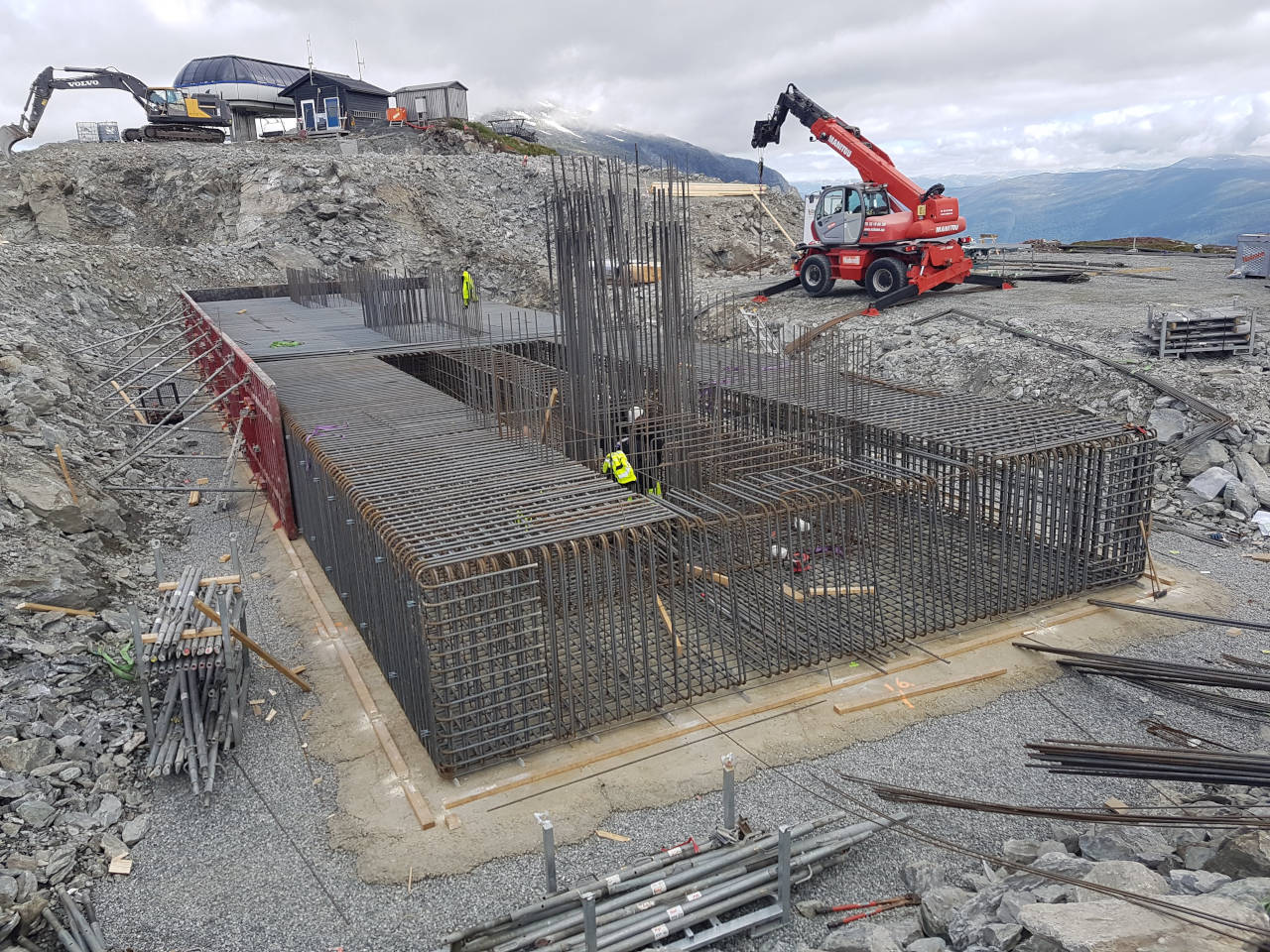 Voss gondol - fundament Øvre Stasjon